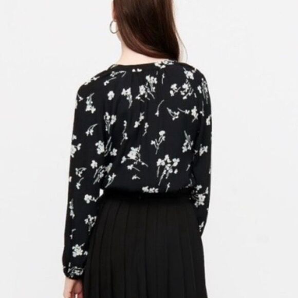 J. Crew Long-sleeve drapey popover shirt in floral print size Small - Picture 3 of 13